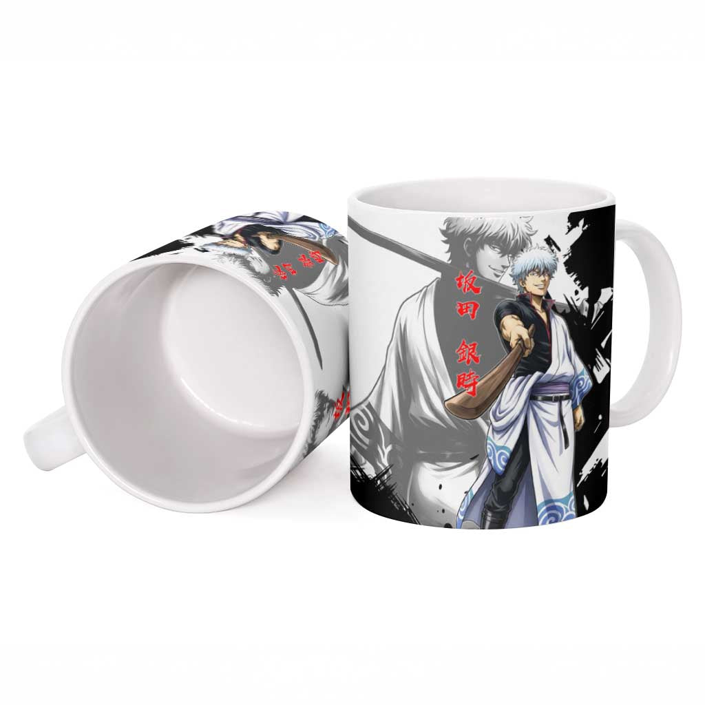 Gintoki Sakata Ceramic Mug Classic Samurai Brushstroke Style