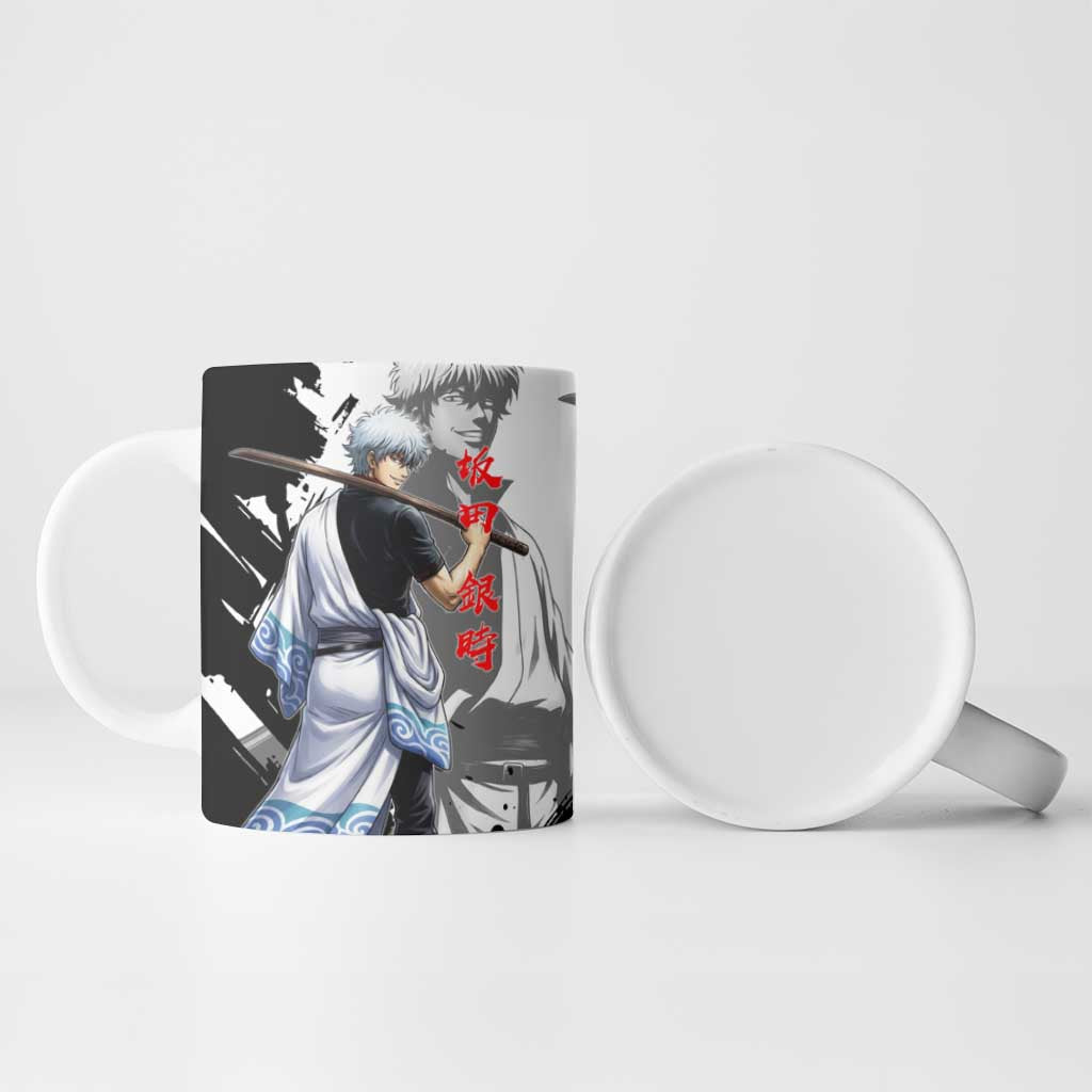 Gintoki Sakata Ceramic Mug Classic Samurai Brushstroke Style