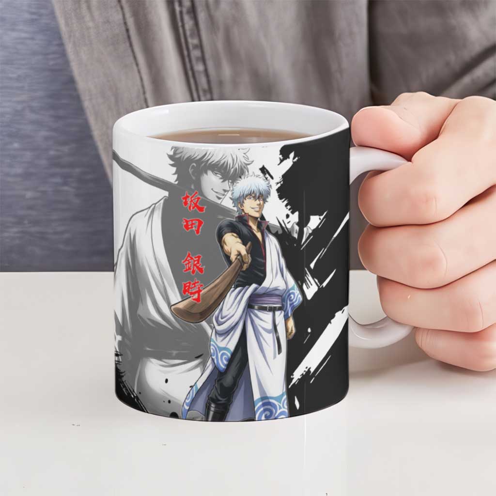 Gintoki Sakata Ceramic Mug Classic Samurai Brushstroke Style