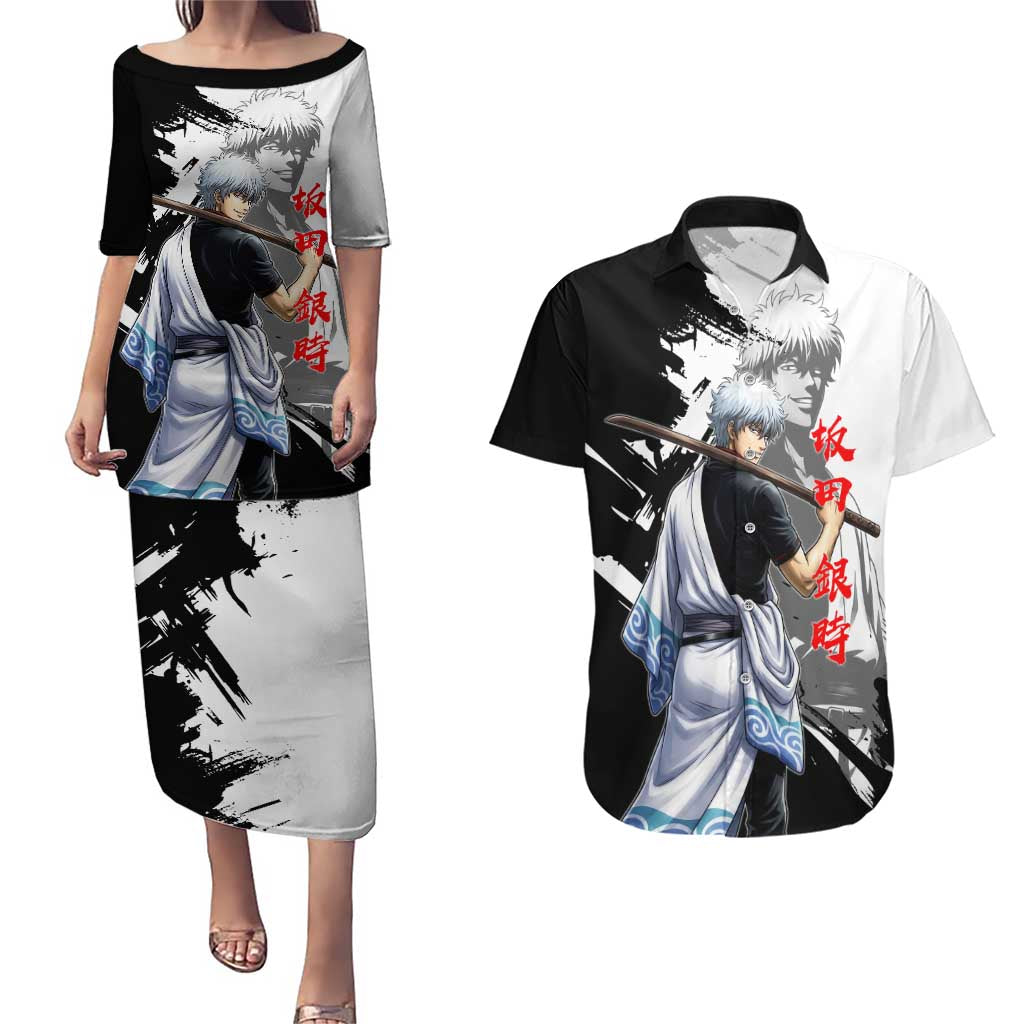 Gintoki Sakata Couples Matching Puletasi and Hawaiian Shirt Classic Samurai Brushstroke Style