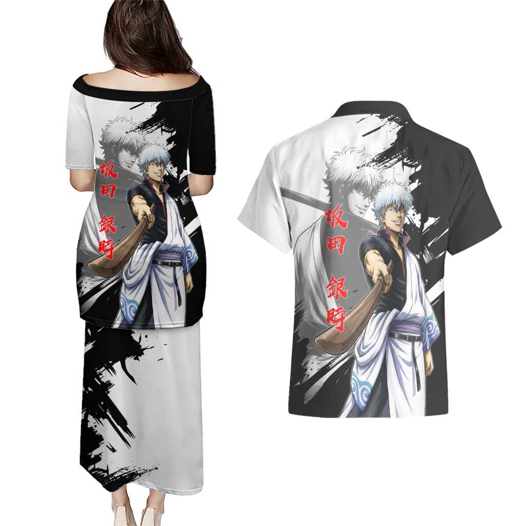 Gintoki Sakata Couples Matching Puletasi and Hawaiian Shirt Classic Samurai Brushstroke Style