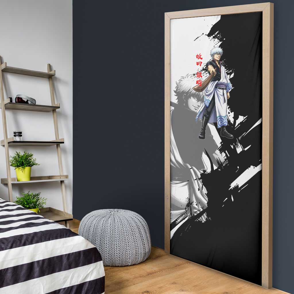 Gintoki Sakata Door Cover Classic Samurai Brushstroke Style