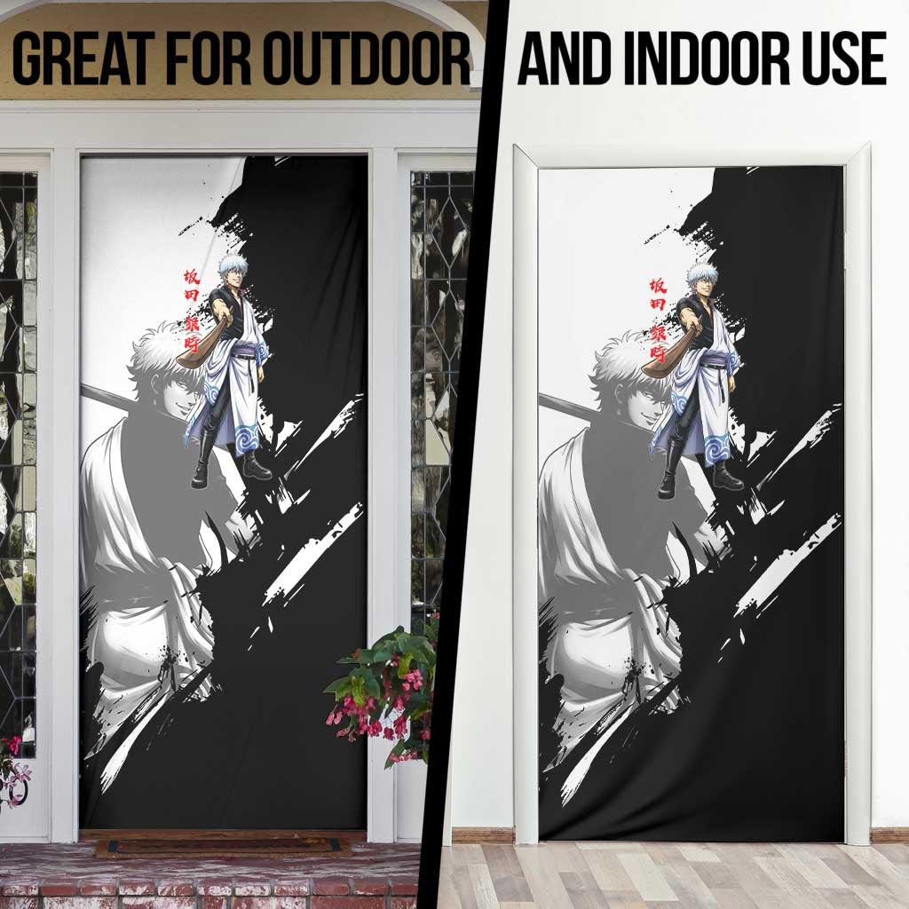 Gintoki Sakata Door Cover Classic Samurai Brushstroke Style