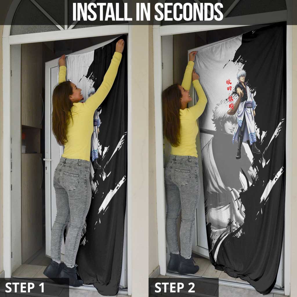 Gintoki Sakata Door Cover Classic Samurai Brushstroke Style