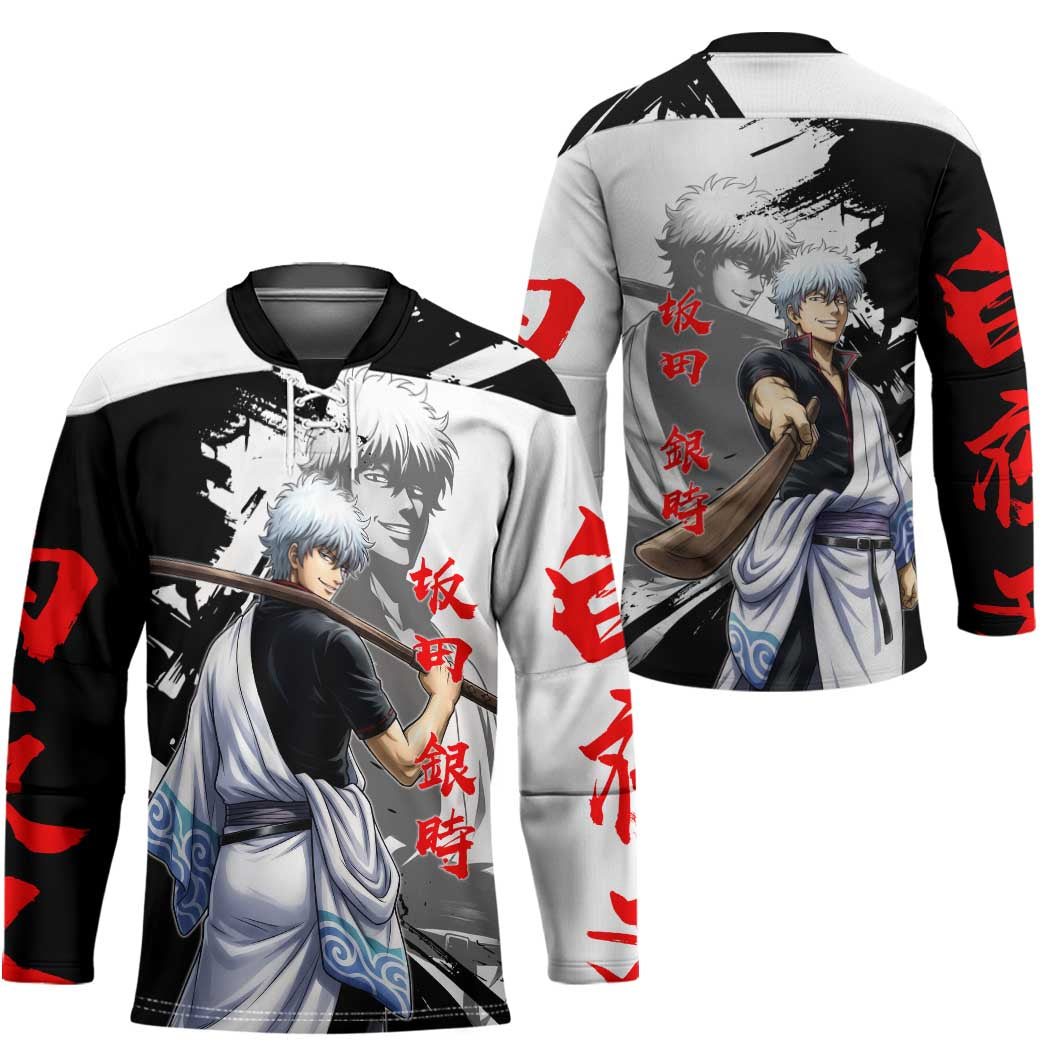 Gintoki Sakata Hockey Jersey Classic Samurai Brushstroke Style