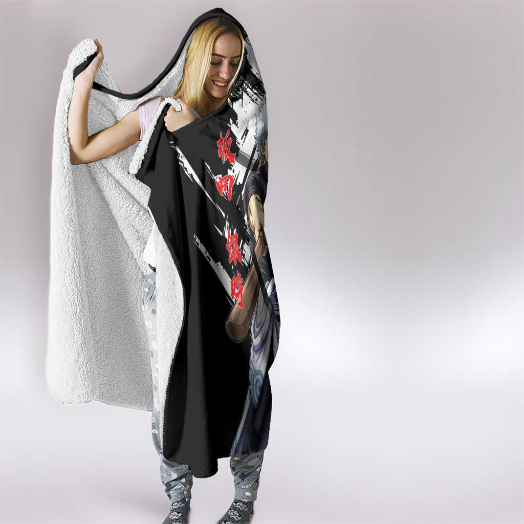 Gintoki Sakata Hooded Blanket Classic Samurai Brushstroke Style