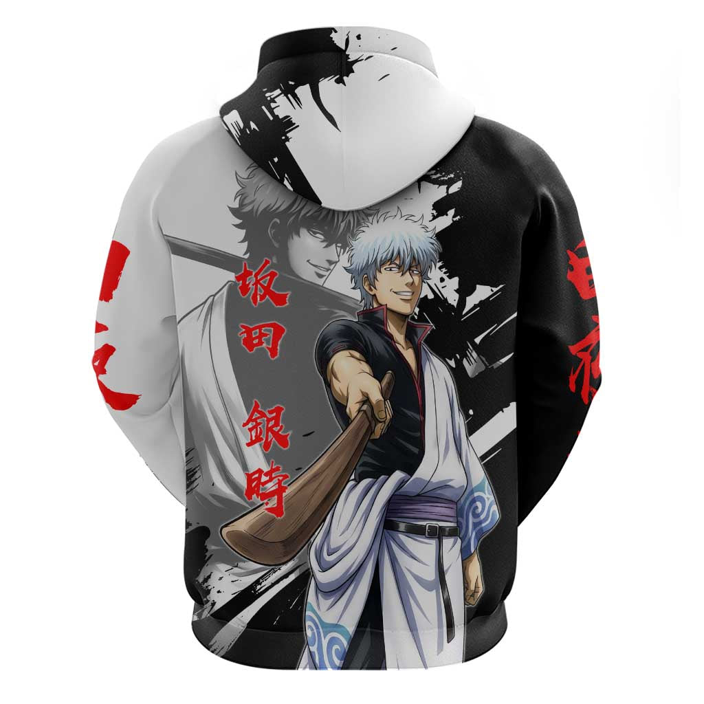 Gintoki Sakata Hoodie Classic Samurai Brushstroke Style