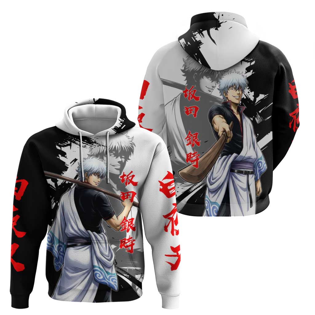 Gintoki Sakata Hoodie Classic Samurai Brushstroke Style