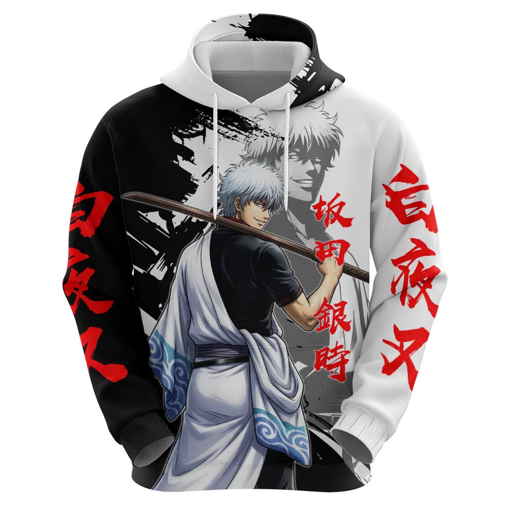 Gintoki Sakata Hoodie Classic Samurai Brushstroke Style