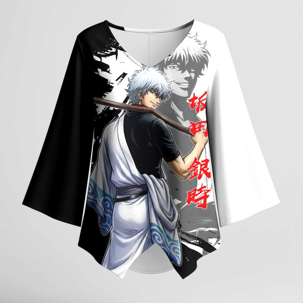 Gintoki Sakata Kimono Sleeve Blouse Classic Samurai Brushstroke Style