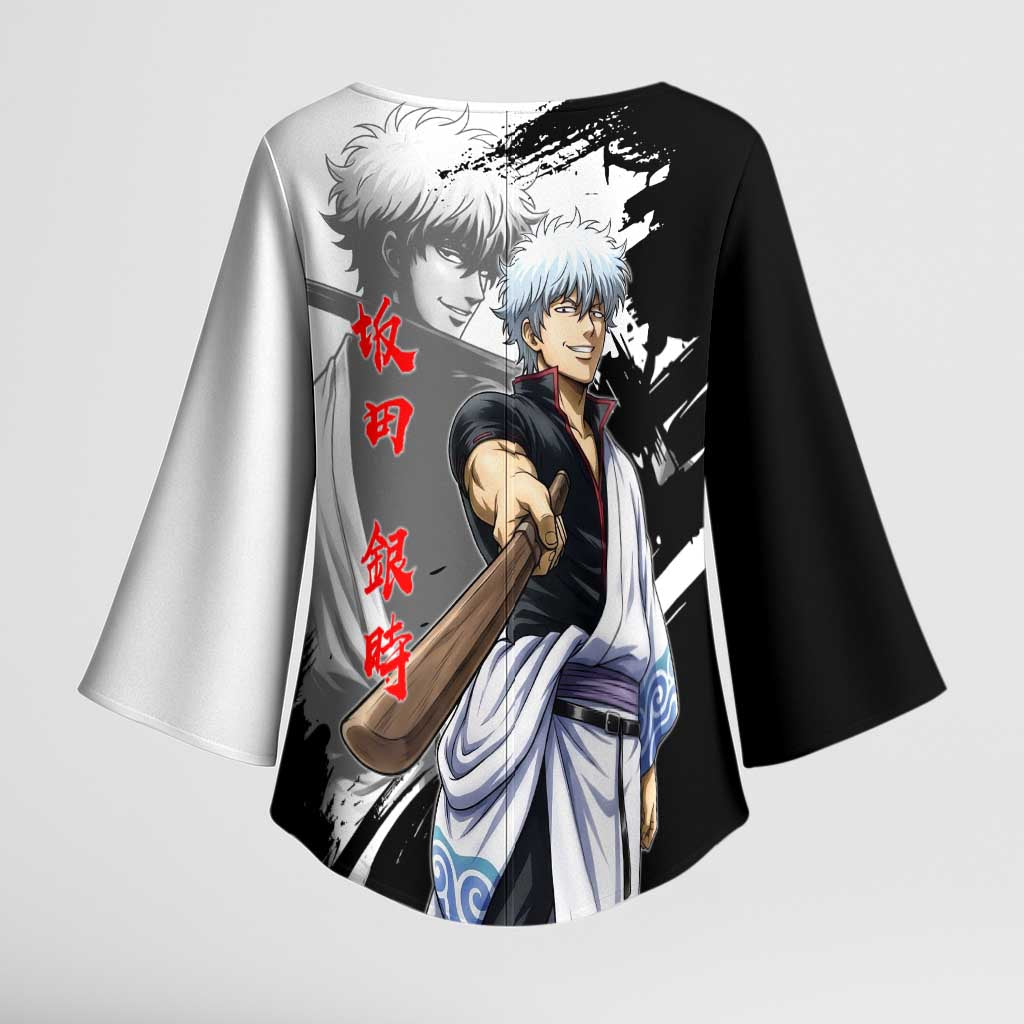 Gintoki Sakata Kimono Sleeve Blouse Classic Samurai Brushstroke Style
