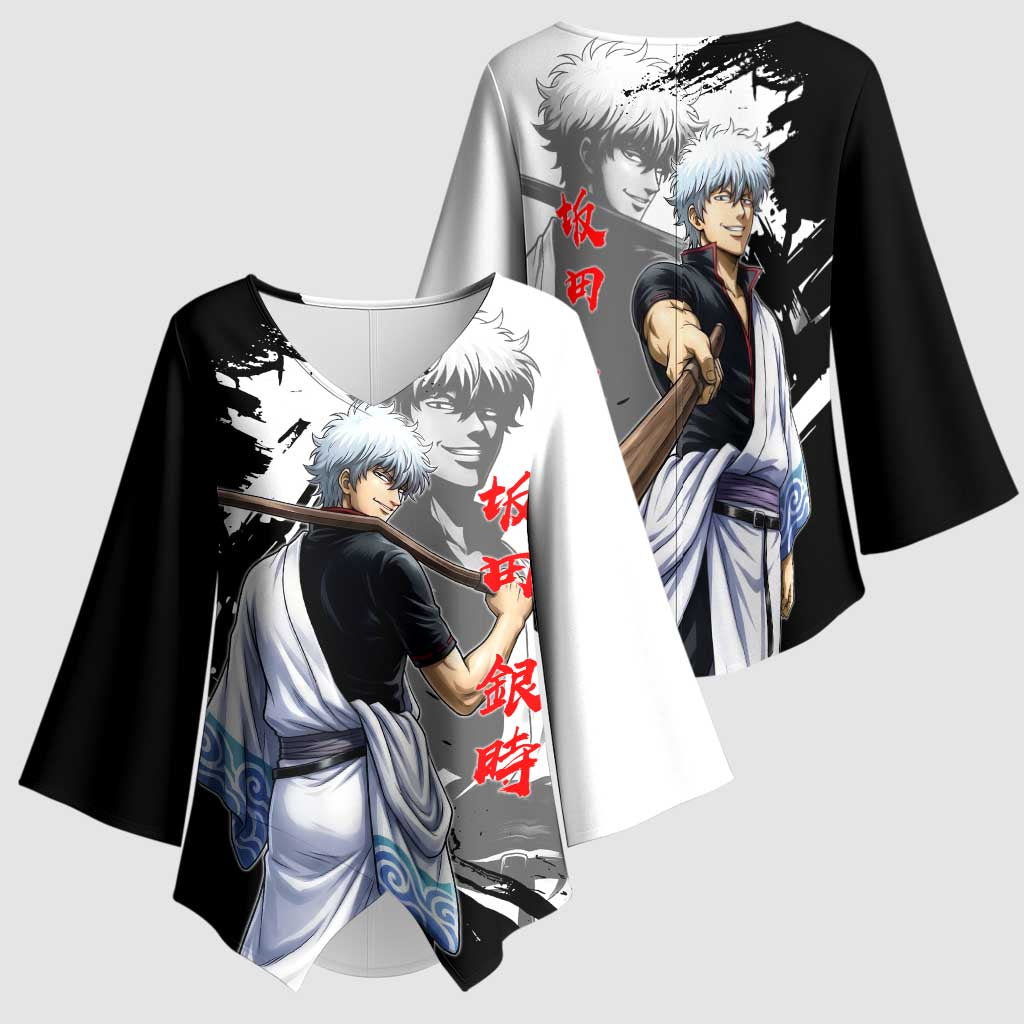 Gintoki Sakata Kimono Sleeve Blouse Classic Samurai Brushstroke Style