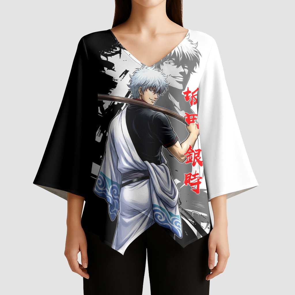 Gintoki Sakata Kimono Sleeve Blouse Classic Samurai Brushstroke Style