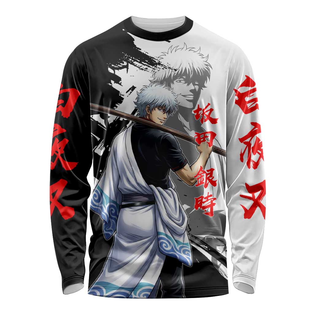 Gintoki Sakata Long Sleeve Shirt Classic Samurai Brushstroke Style