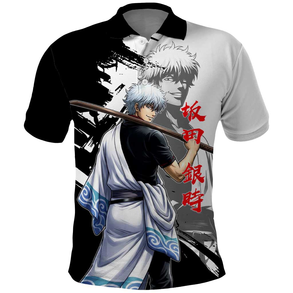 Gintoki Sakata Polo Shirt Classic Samurai Brushstroke Style