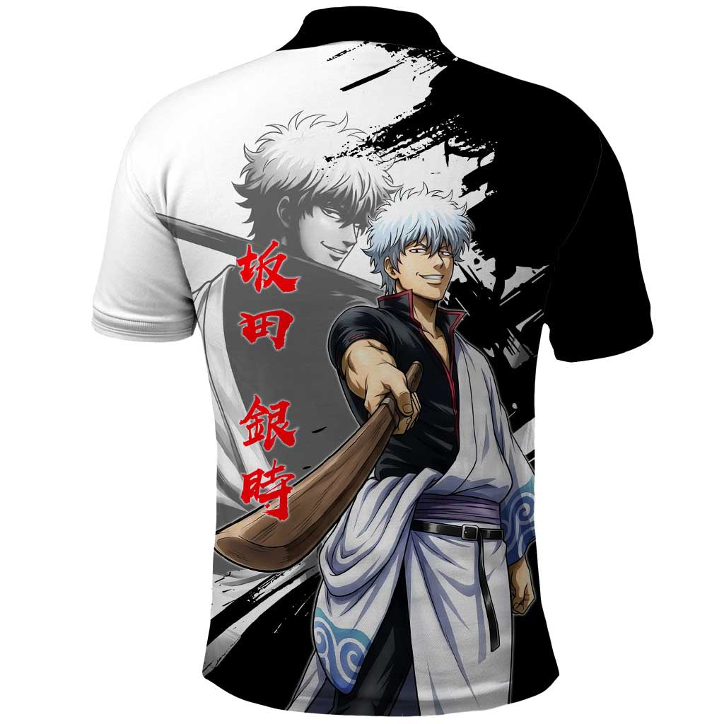 Gintoki Sakata Polo Shirt Classic Samurai Brushstroke Style