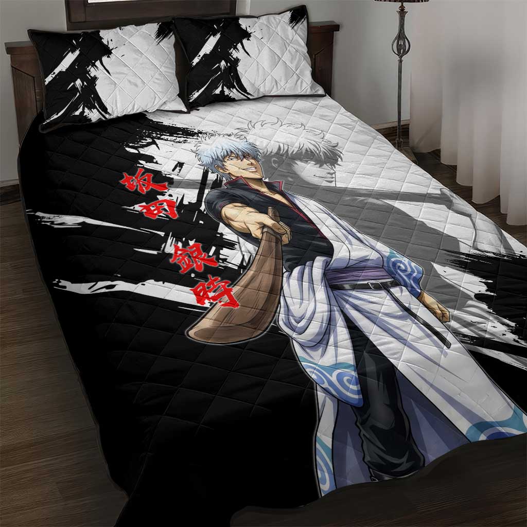 Gintoki Sakata Quilt Bed Set Classic Samurai Brushstroke Style