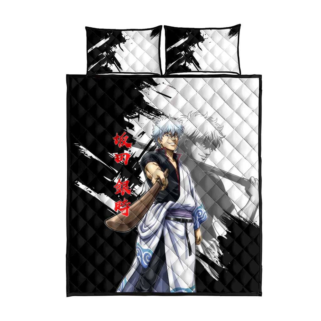 Gintoki Sakata Quilt Bed Set Classic Samurai Brushstroke Style