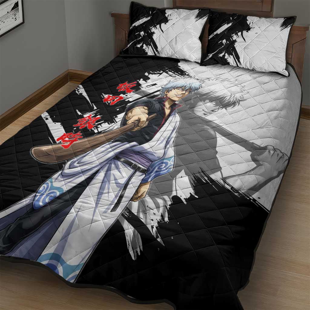 Gintoki Sakata Quilt Bed Set Classic Samurai Brushstroke Style