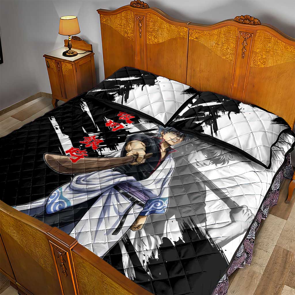 Gintoki Sakata Quilt Bed Set Classic Samurai Brushstroke Style