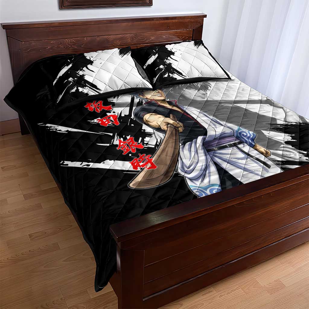Gintoki Sakata Quilt Bed Set Classic Samurai Brushstroke Style