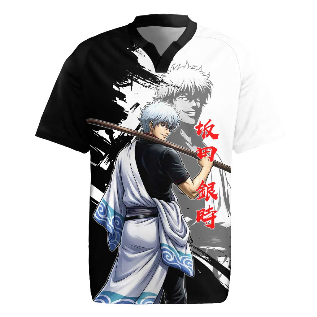 Gintoki Sakata Rugby Jersey Classic Samurai Brushstroke Style