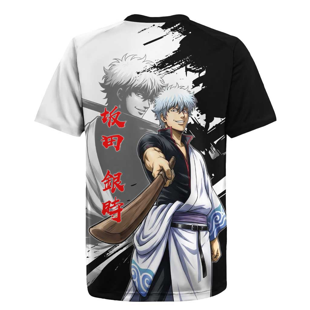 Gintoki Sakata Rugby Jersey Classic Samurai Brushstroke Style