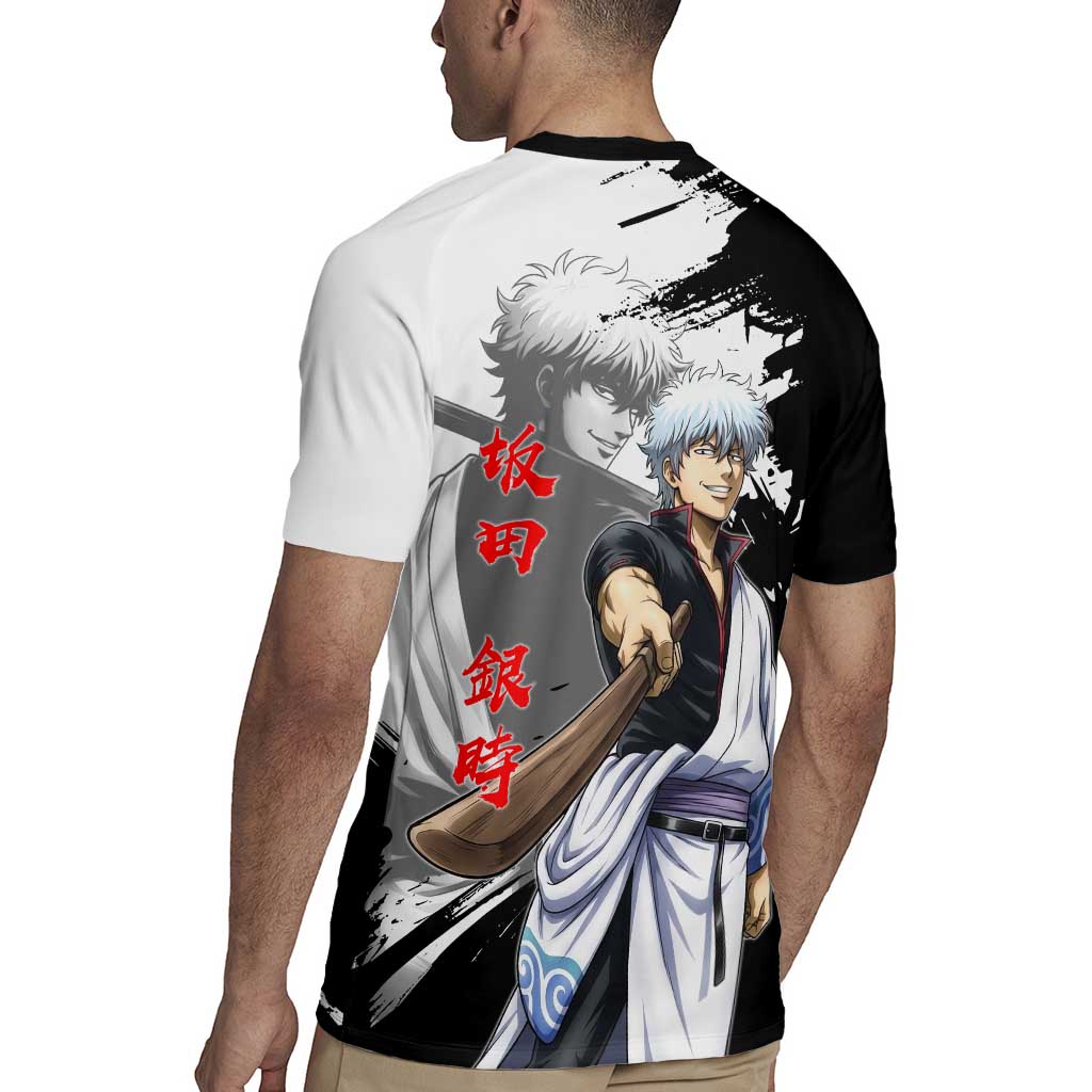 Gintoki Sakata Rugby Jersey Classic Samurai Brushstroke Style