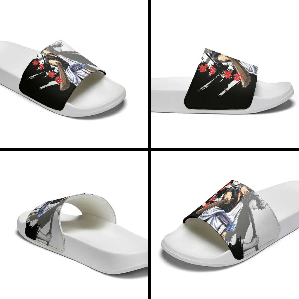 Gintoki Sakata Slide Sandals Classic Samurai Brushstroke Style