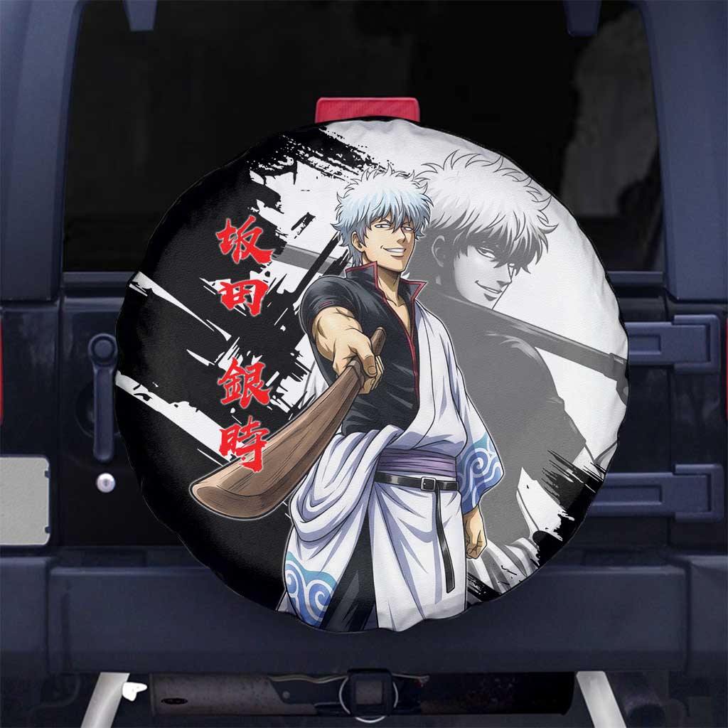 Gintoki Sakata Spare Tire Cover Classic Samurai Brushstroke Style