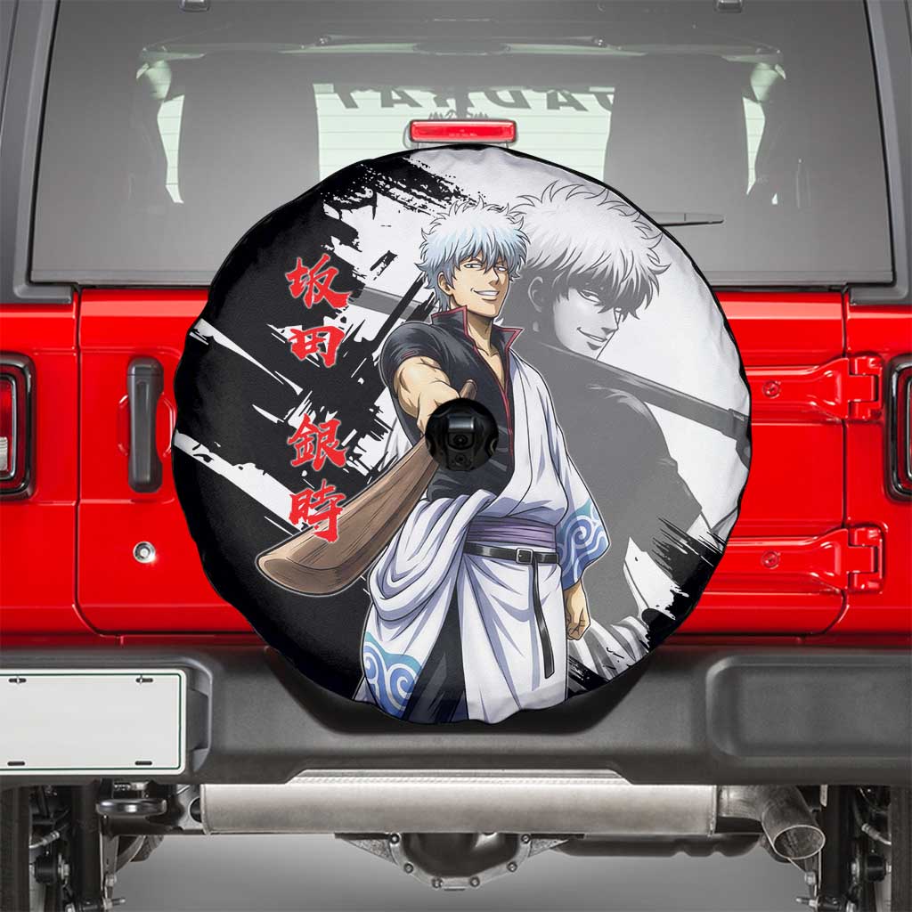 Gintoki Sakata Spare Tire Cover Classic Samurai Brushstroke Style