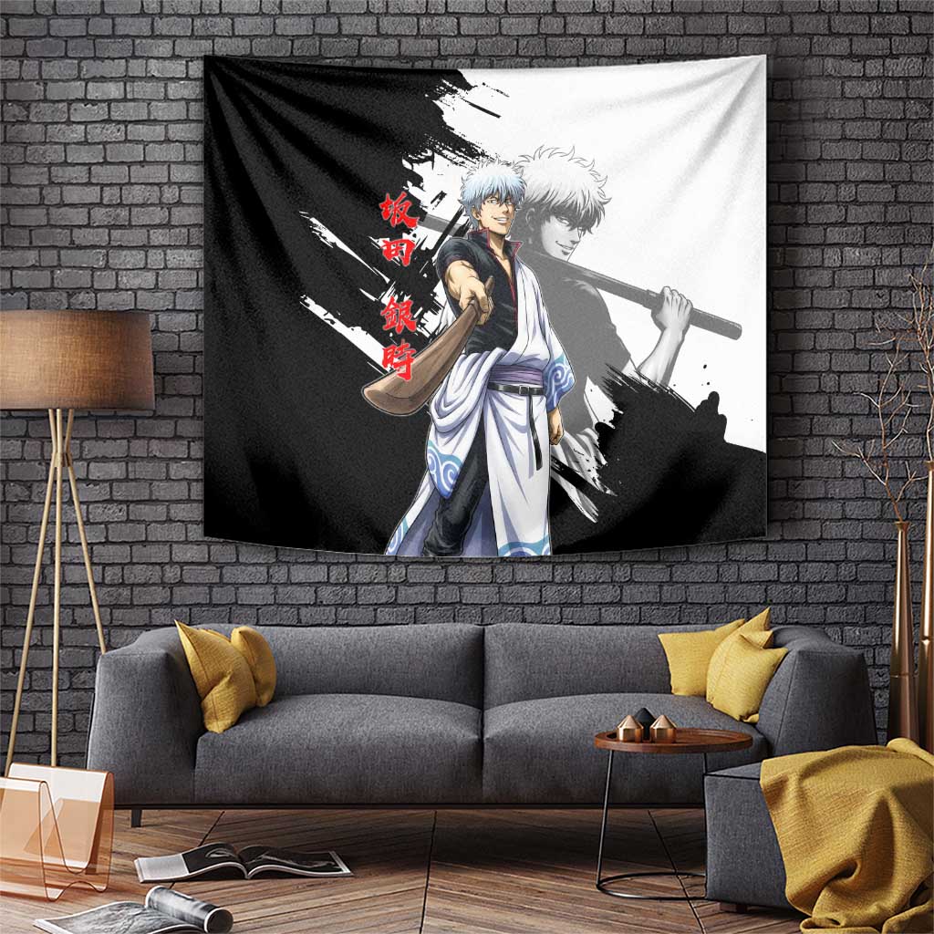 Gintoki Sakata Tapestry Classic Samurai Brushstroke Style