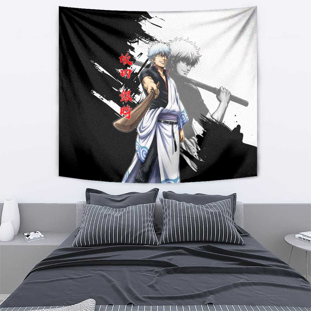 Gintoki Sakata Tapestry Classic Samurai Brushstroke Style