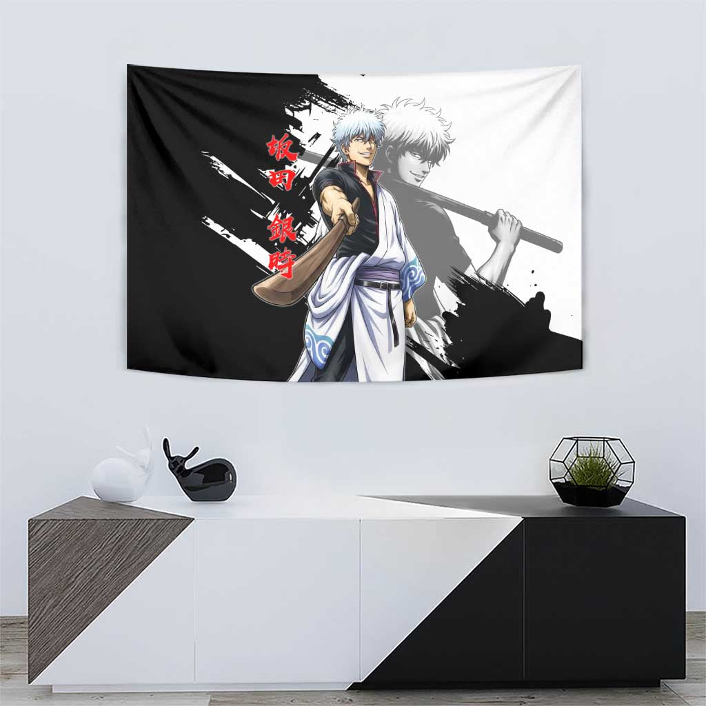 Gintoki Sakata Tapestry Classic Samurai Brushstroke Style