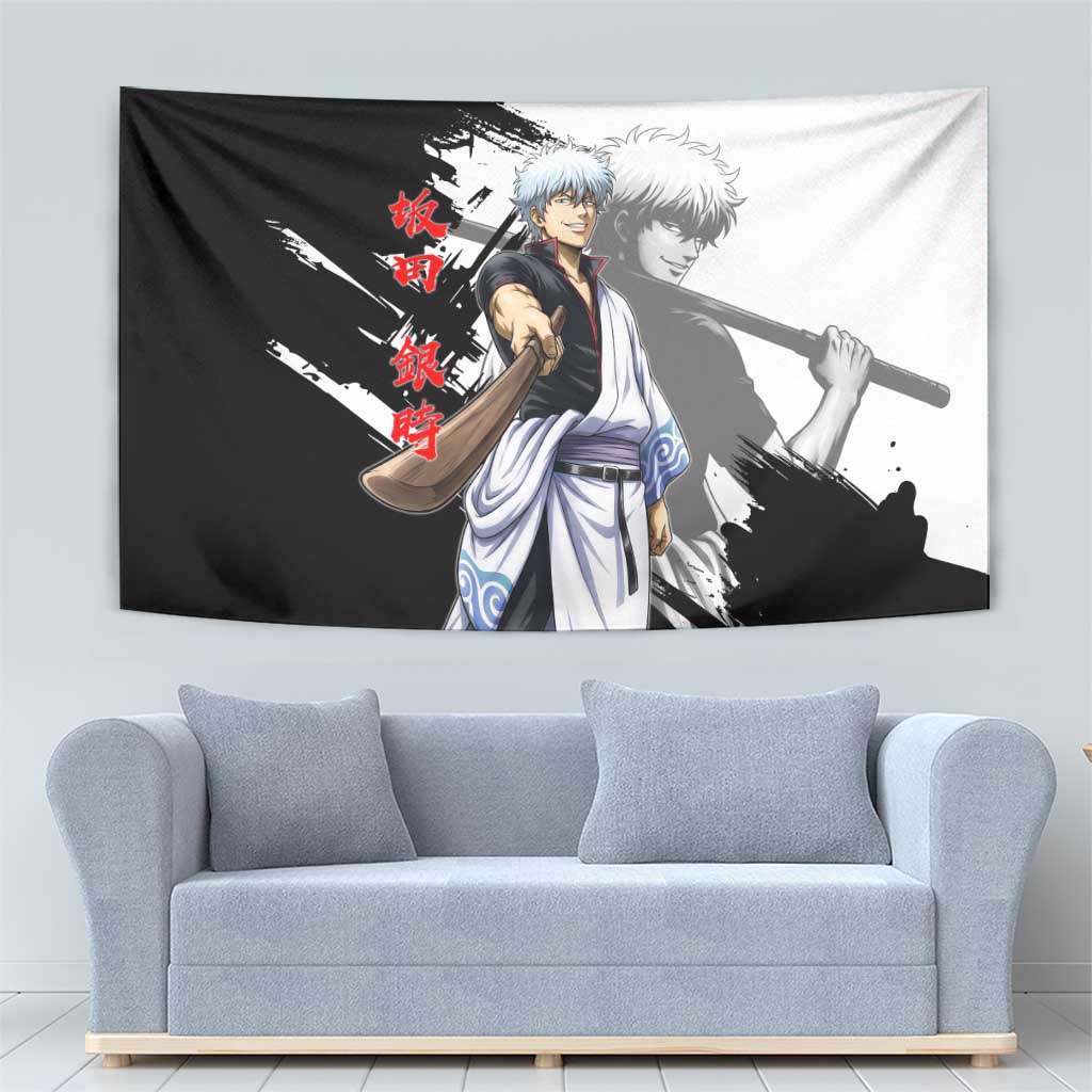 Gintoki Sakata Tapestry Classic Samurai Brushstroke Style