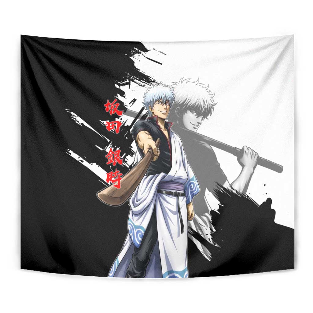Gintoki Sakata Tapestry Classic Samurai Brushstroke Style