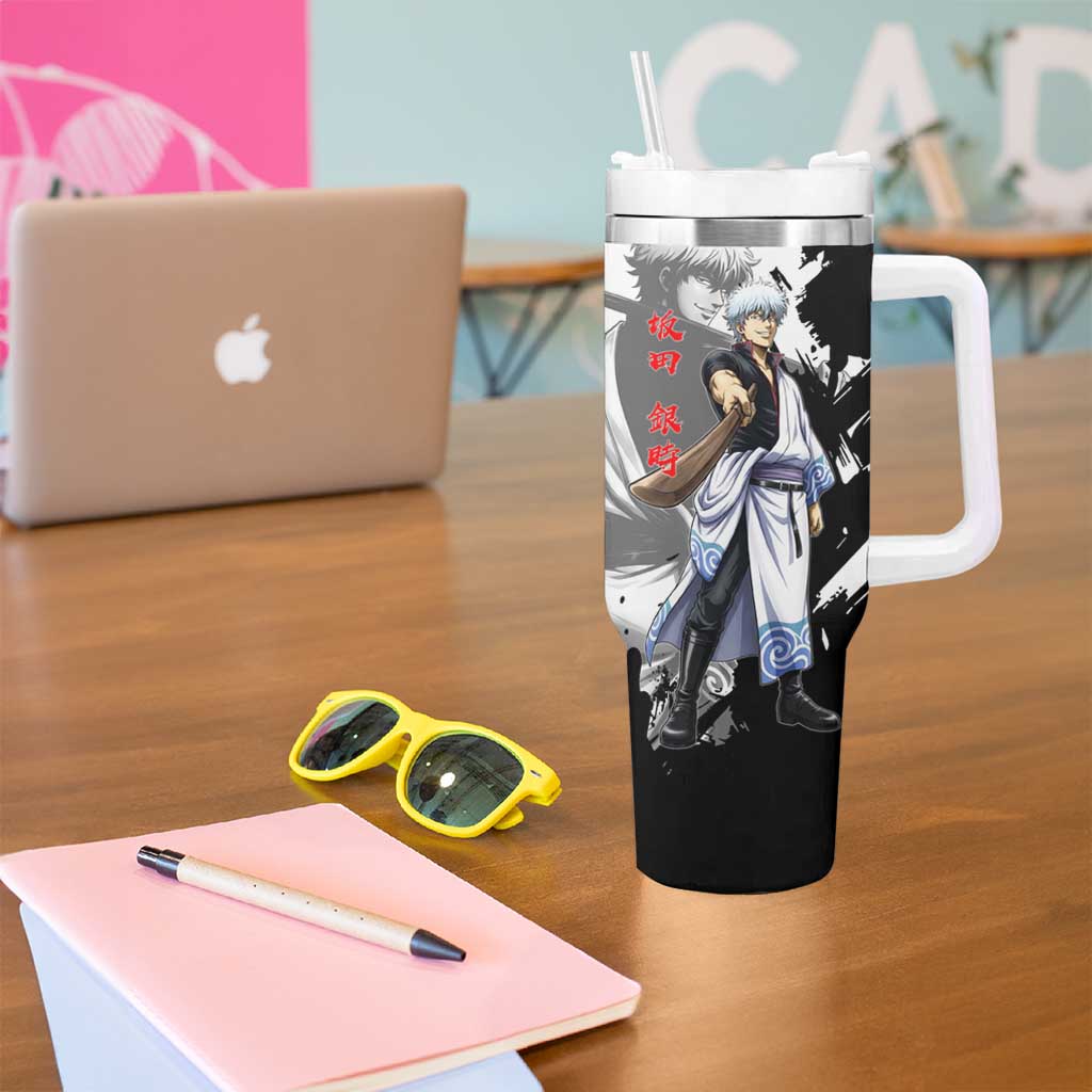 Gintoki Sakata Tumbler With Handle Classic Samurai Brushstroke Style