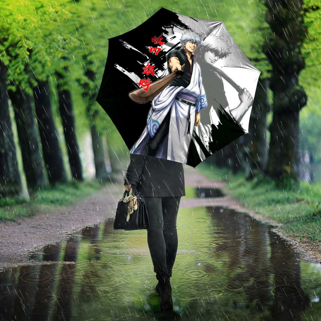 Gintoki Sakata Umbrella Classic Samurai Brushstroke Style
