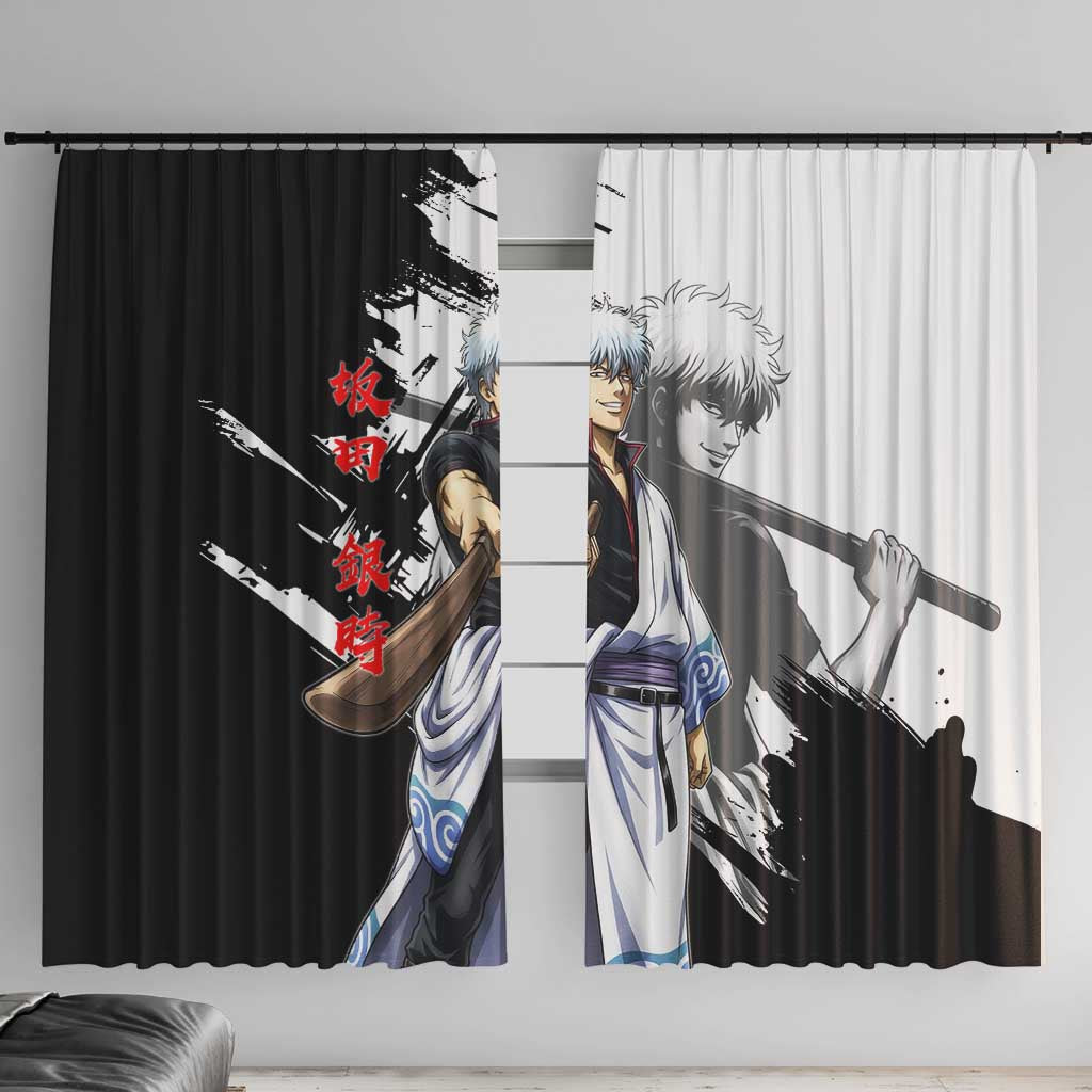Gintoki Sakata Window Curtain Classic Samurai Brushstroke Style