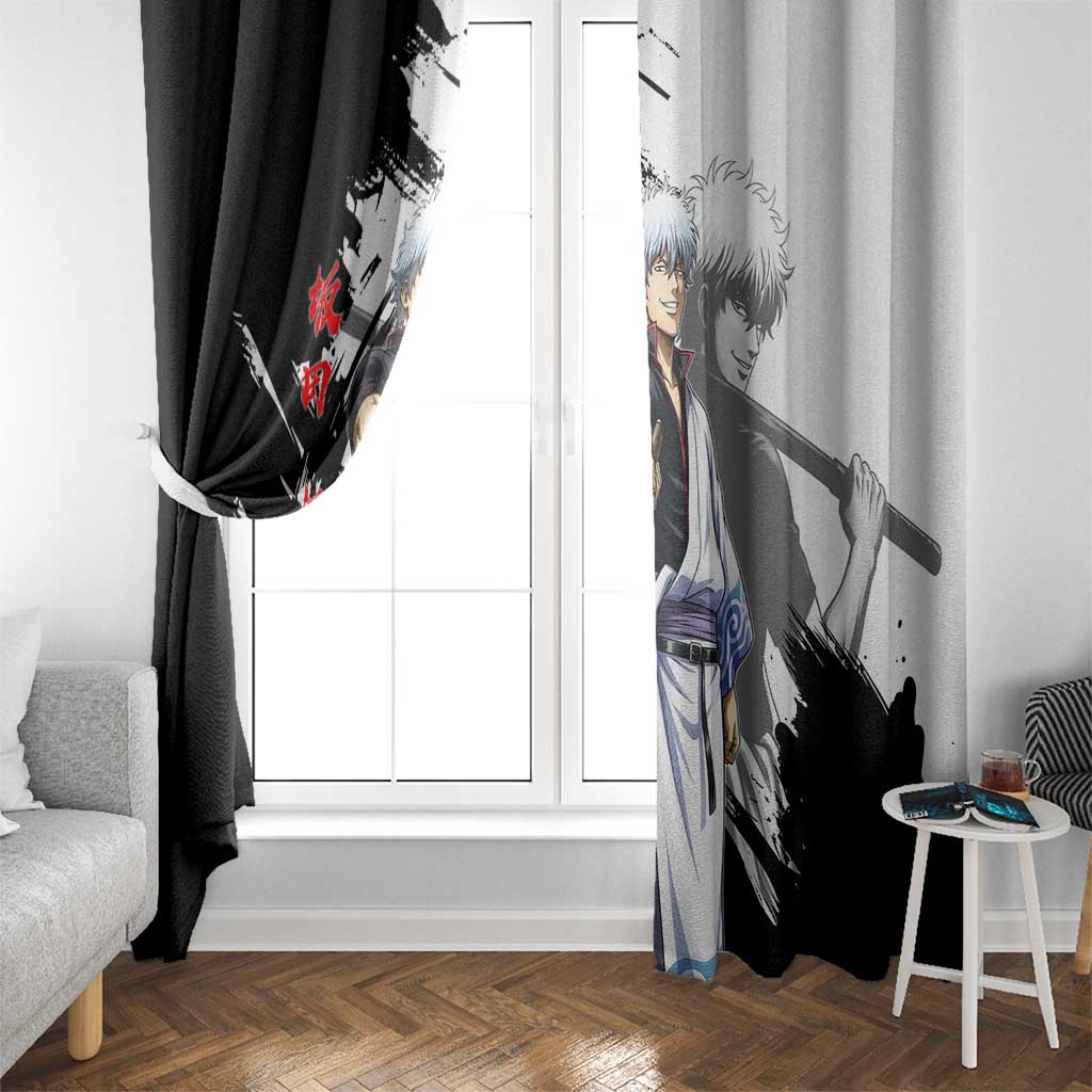 Gintoki Sakata Window Curtain Classic Samurai Brushstroke Style