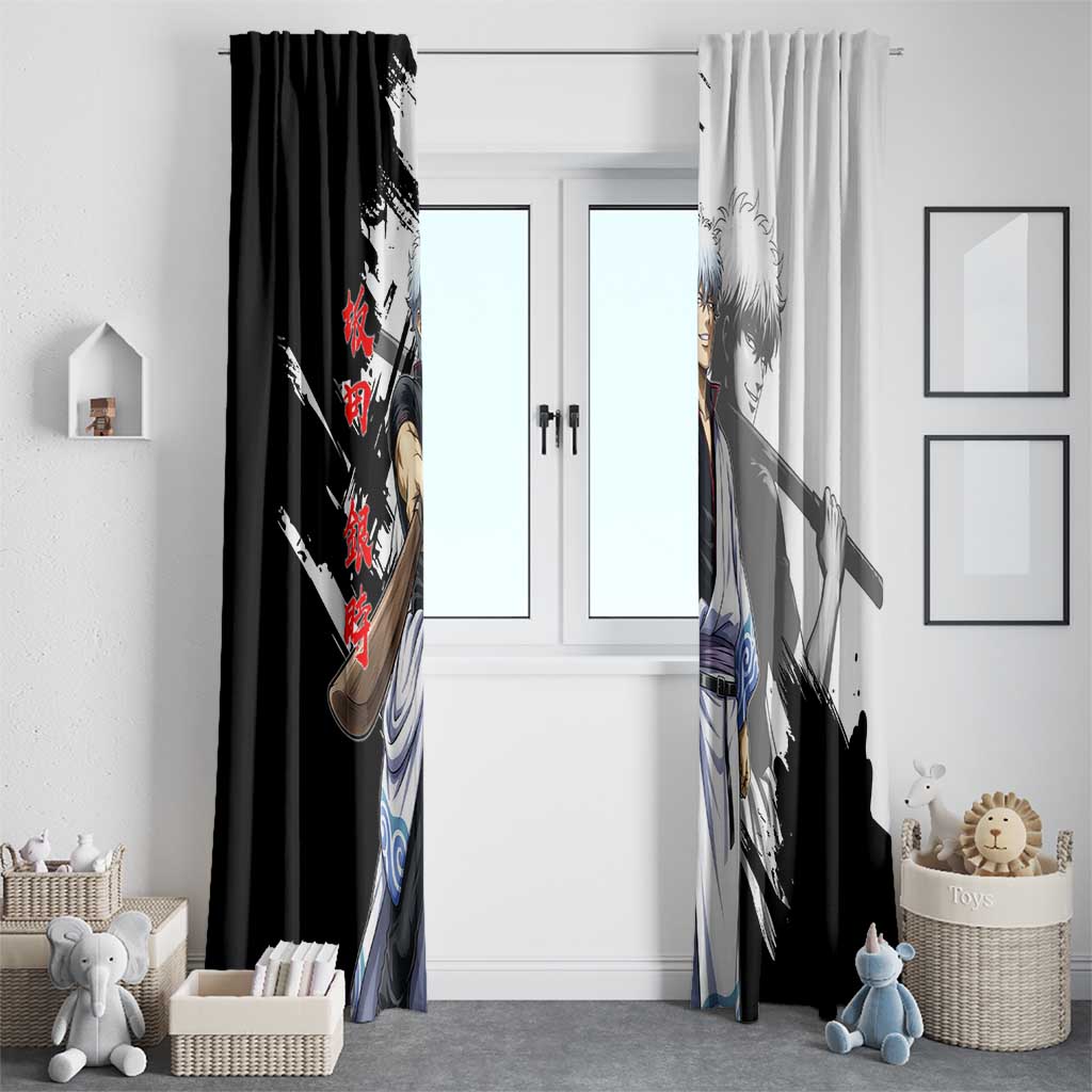 Gintoki Sakata Window Curtain Classic Samurai Brushstroke Style