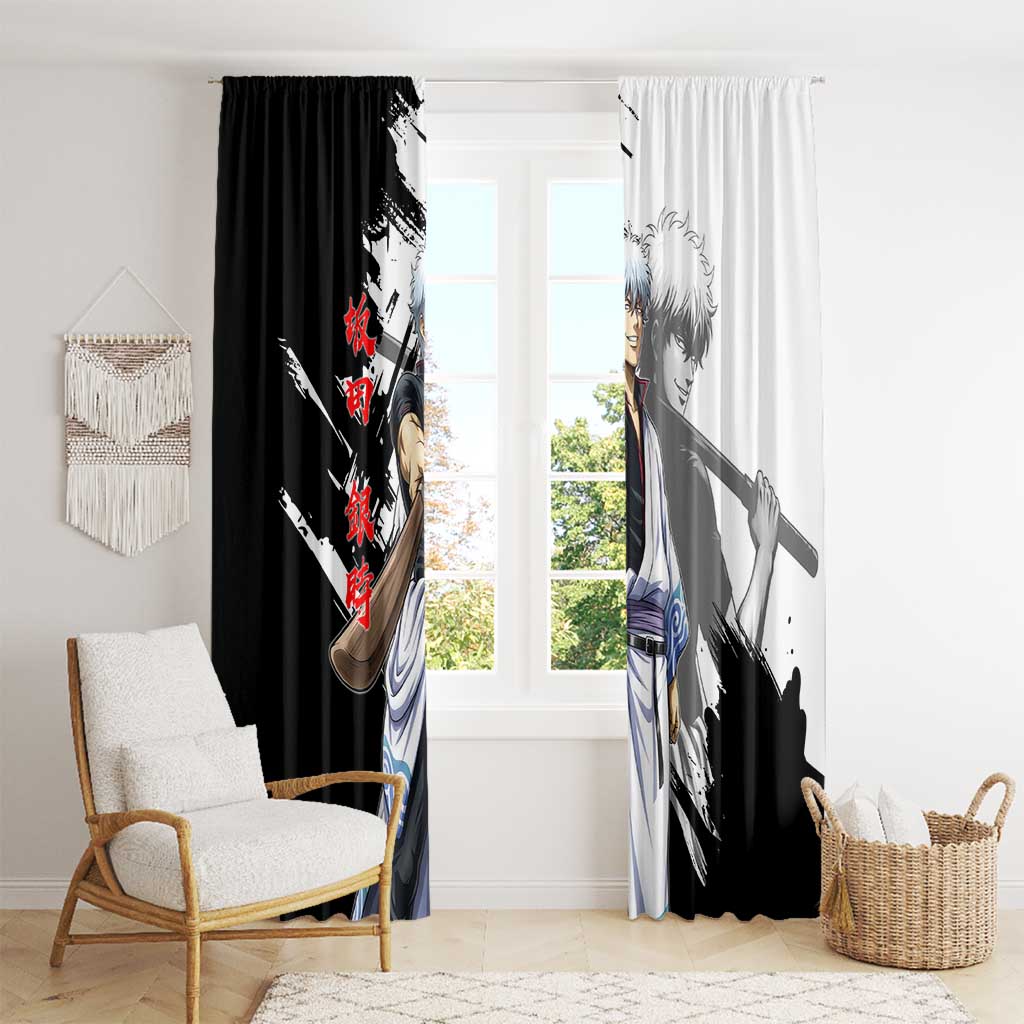 Gintoki Sakata Window Curtain Classic Samurai Brushstroke Style