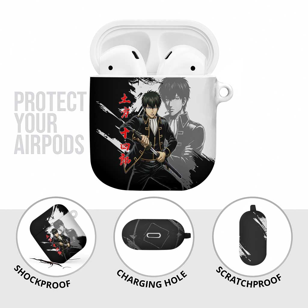 Toshiro Hijikata AirPods Case Dark Shinsengumi Ink Style