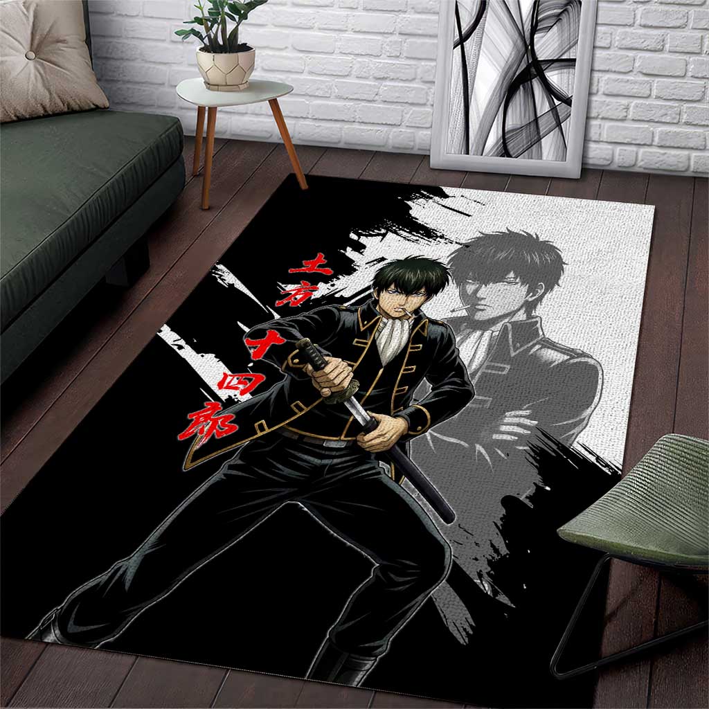 Toshiro Hijikata Area Rug Dark Shinsengumi Ink Style
