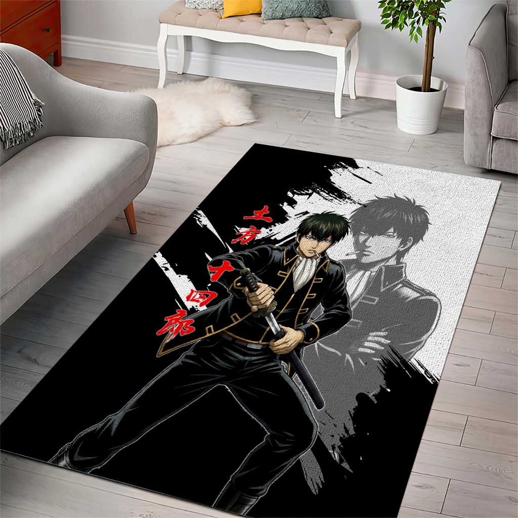 Toshiro Hijikata Area Rug Dark Shinsengumi Ink Style