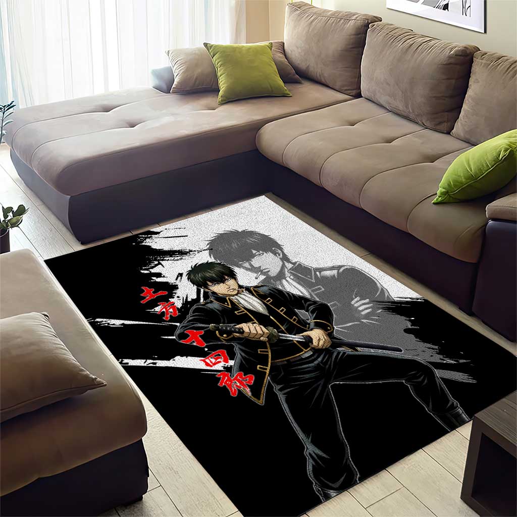 Toshiro Hijikata Area Rug Dark Shinsengumi Ink Style
