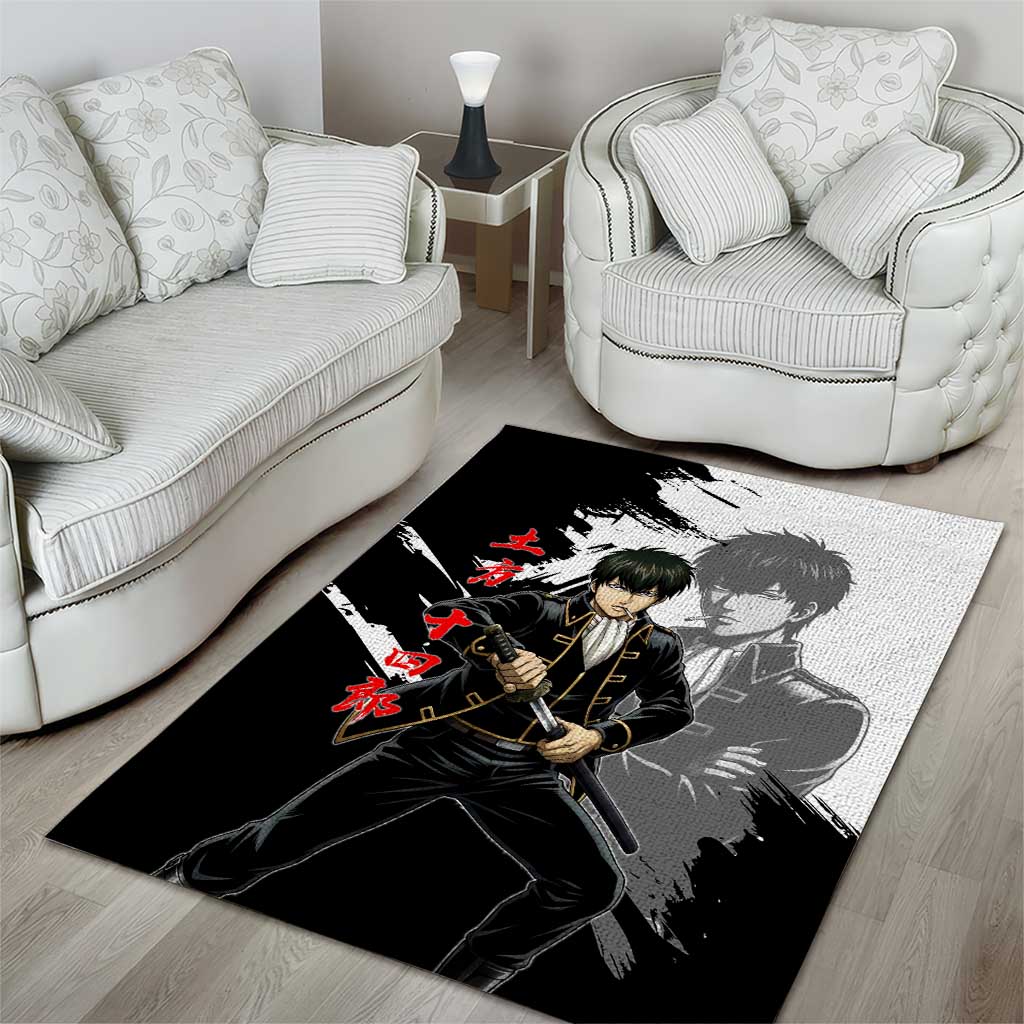 Toshiro Hijikata Area Rug Dark Shinsengumi Ink Style