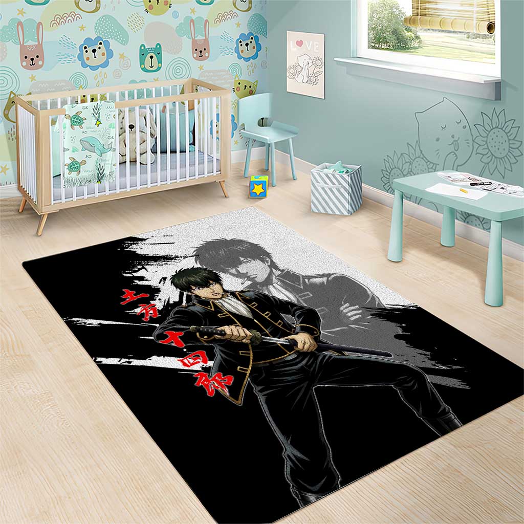 Toshiro Hijikata Area Rug Dark Shinsengumi Ink Style