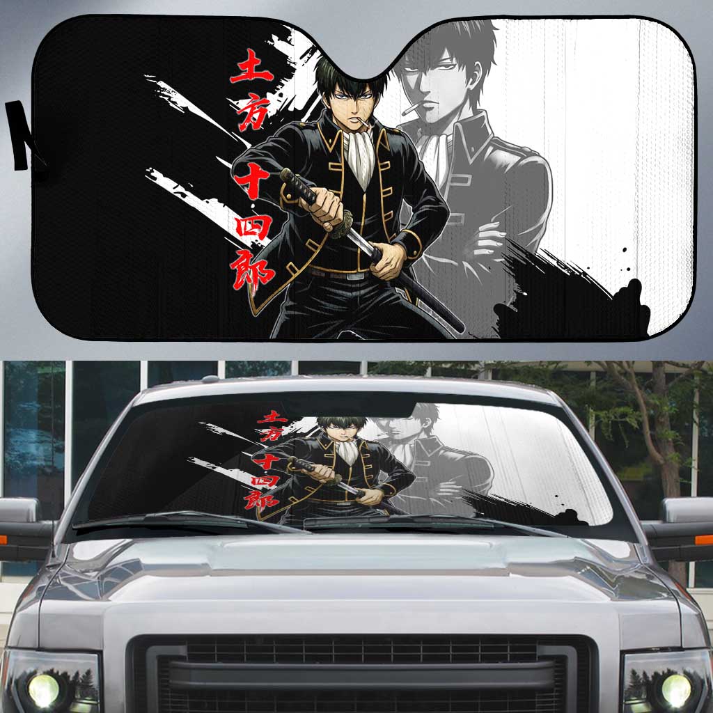 Toshiro Hijikata Auto Sun Shade Dark Shinsengumi Ink Style