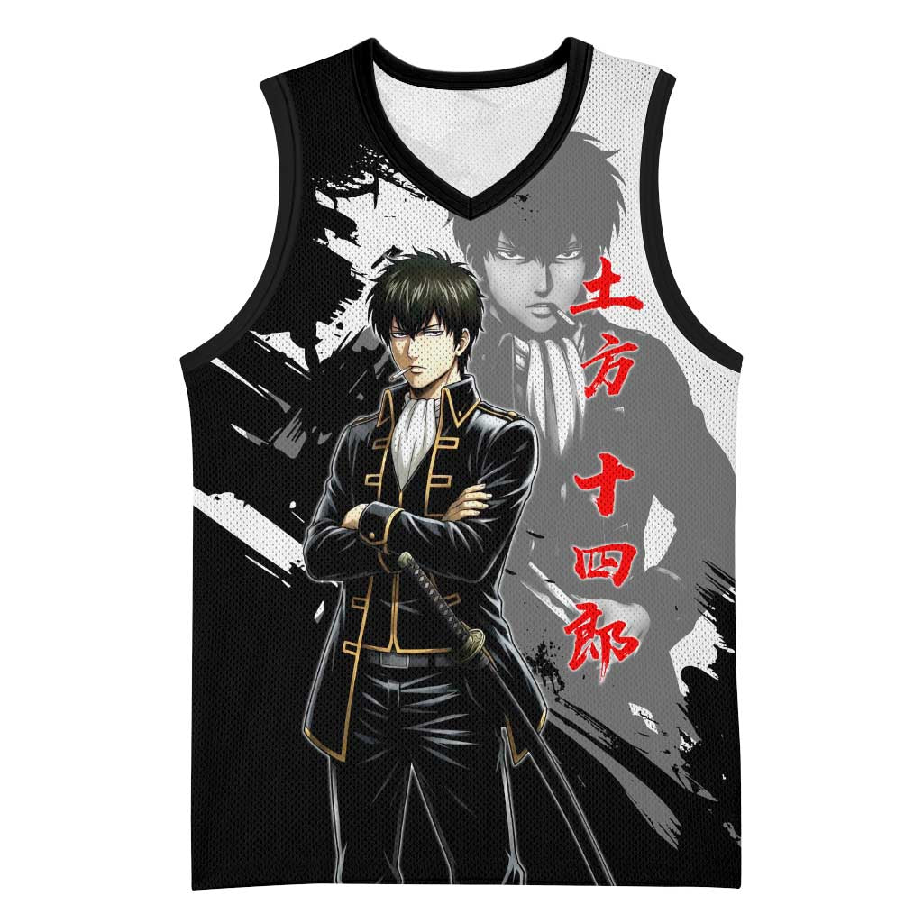Toshiro Hijikata Basketball Jersey Dark Shinsengumi Ink Style